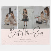 私たちは愛あなた最高ののママ常に家族の写真コラージュ フリースブランケット (正面(横))