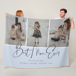 私たちは愛あなた最高ののママ常に家族の写真コラージュ フリースブランケット