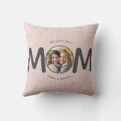 私たちは愛あなた母モダン母の日ギフトピンクの写真 クッション (裏面)