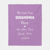 私たちは愛おばあちゃんギフトスクリプト子供の名前シック フリースブランケット (正面)