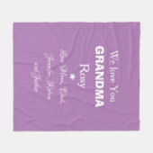 私たちは愛おばあちゃんギフトスクリプト子供の名前シック フリースブランケット (正面(横))