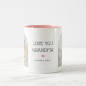 私たちは愛おばあちゃんナナ2 Photo Arch & Name 11 oz ツートーンマグカップ (中央)