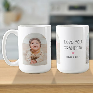 私たちは愛おばあちゃんナナ2 Photo Arch & Name 15 oz コーヒーマグカップ