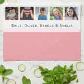 私たちは愛おばあちゃんピンクの孫5写真 キッチンタオル (折り畳み)