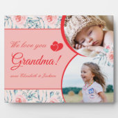 私たちは愛おばあちゃんピンクフローラバレンタインデーの写真 フォトプラーク (正面)