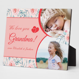 私たちは愛おばあちゃんピンクフローラバレンタインデーの写真 フォトプラーク