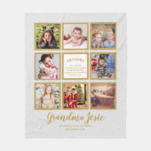 私たちは愛おばあちゃんフォトコラージュカスタムブランド フリースブランケット (正面)