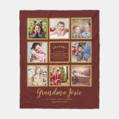 私たちは愛おばあちゃんフォトコラージュカスタムブランド フリースブランケット (正面)