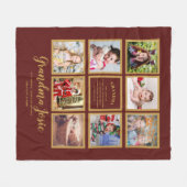 私たちは愛おばあちゃんフォトコラージュカスタムブランド フリースブランケット (正面(横))