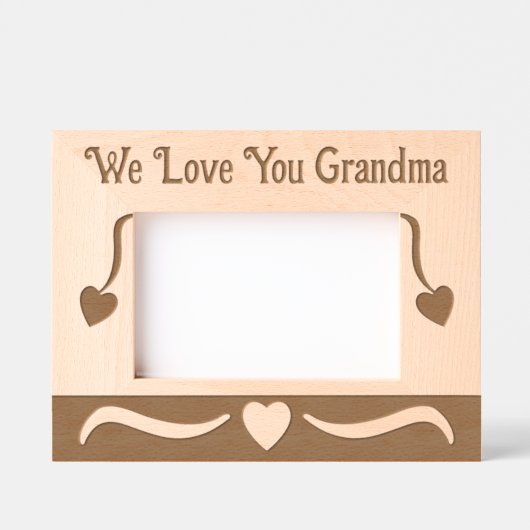 私たちは愛おばあちゃん愛ハート レーザー彫刻フレーム (正面)