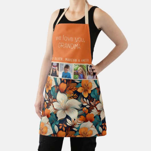 私たちは愛おばあちゃん熱帯の花5写真 エプロン (インサイチュ)