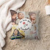 私たちは愛おばあちゃん4枚の写真パーソナライズされたを記念撮影 クッション (ブランケット)