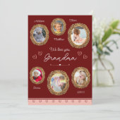 私たちは愛おばあちゃん6つの写真と文字赤いハート (スタンド正面)