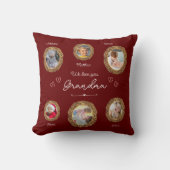 私たちは愛おばあちゃん6つの写真と文字赤いハート クッション (正面)