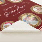 私たちは愛おばあちゃん6つの写真と文字赤いハート シェルパブランケット (3/4)