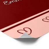 私たちは愛おばあちゃん6つの写真と文字赤いハート ポスター (角)