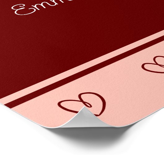 私たちは愛おばあちゃん6つの写真と文字赤いハート ポスター (角)