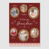 私たちは愛おばあちゃん6枚フォトレッドマグネットカード (正面)