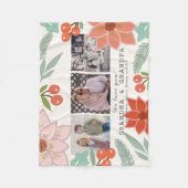 私たちは愛おばあちゃん&おじいちゃんフローラクリーム白い写真 フリースブランケット (正面)