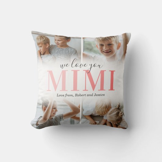 私たちは愛してあなたをミミ写真コラージュ クッション (正面)