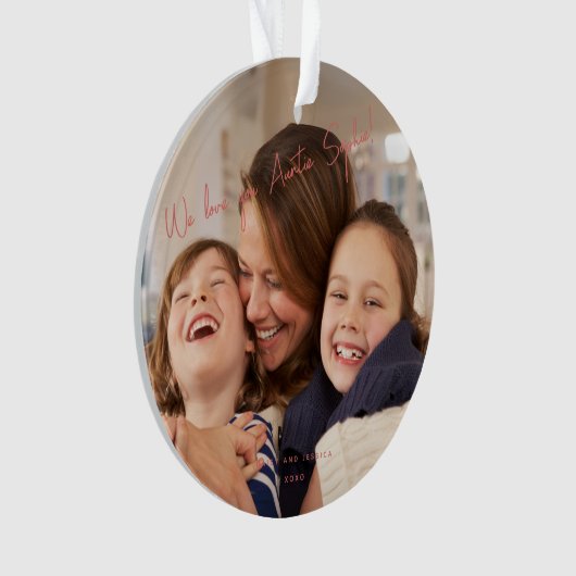 私たちは愛してあなたを愛する写真の手書きモダン オーナメント (正面)