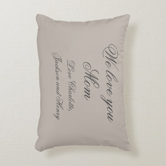 私たちは愛してあなたエレガントのMOMのスクリプト家族の名前かわいい アクセントクッション (正面(垂直))