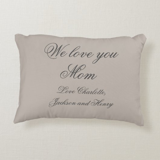 私たちは愛してあなたエレガントのMOMのスクリプト家族の名前かわいい アクセントクッション (裏面)