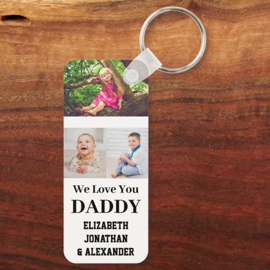 私たちは愛してあなたパパ写真コラージュ キーホルダー (裏面)