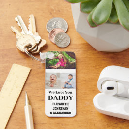 私たちは愛してあなたパパ写真コラージュ キーホルダー