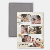 私たちは愛してあなたパパ写真コラージュ マグネット (正面/裏面)