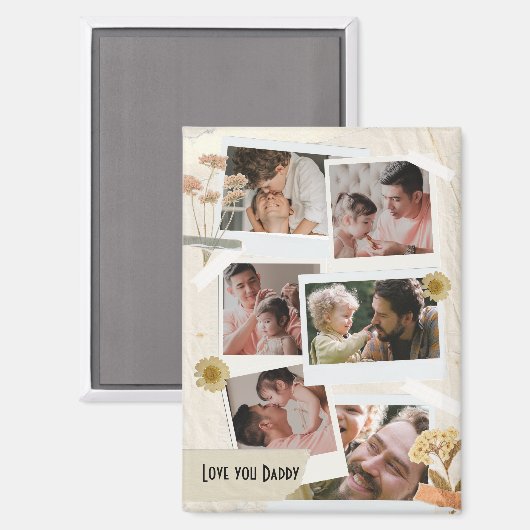 私たちは愛してあなたパパ写真コラージュ マグネット (正面/裏面)