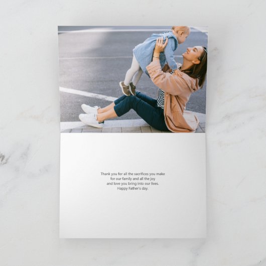 私たちは愛してあなたパパ手書きスクリプトフォトカード カード (内部)