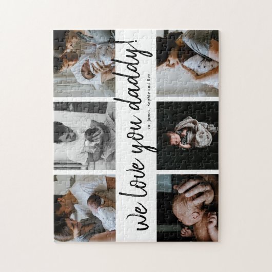 私たちは愛してあなたモダンパパ6フォトコラージュ父の ジグソーパズル (縦)
