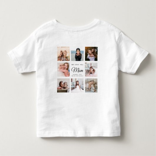 私たちは愛してあなたモダンママ家族16写真コラージュT-S トドラーTシャツ (裏面)