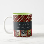 私たちは愛するパパカスタム、3 Photo Grid ツートーンマグカップ (左)