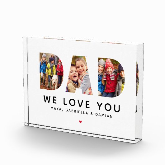 私たちは愛するパパパーソナライズされたコラージュ フォトブロック (右)