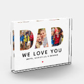 私たちは愛するパパパーソナライズされたコラージュ フォトブロック (左)