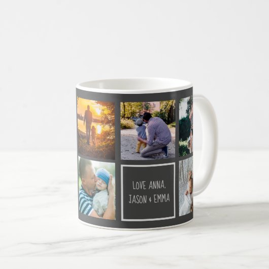 私たちは愛するパパ写真コラージュ最高のパパグレー コーヒーマグカップ (正面右)