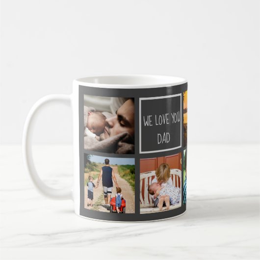 私たちは愛するパパ写真コラージュ最高のパパグレー コーヒーマグカップ (左)