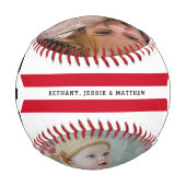 私たちは愛するパパ2枚の写真カスタム写真 野球ボール (裏面)