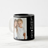 私たちは愛するパパ、2つの写真カスタム文字、ブラックC00 ツートーンマグカップ (正面左)