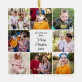 私たちは愛する8つの写真ママのクリスマス セラミックオーナメント (正面)