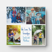 私たちは愛のおじいちゃんカスタムの可愛い子供コラージュ写真 フォトプラーク (正面)