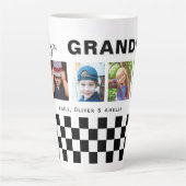 私たちは愛のおじいちゃんチェスのパターン5写真記念 カフェラテマグ (正面)