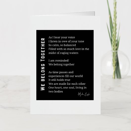 私たちは愛の詩に所属 箔グリーティングカード (正面)