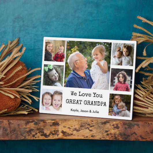 私たちは愛よ素晴らしおじいちゃん7写真コラージュ フォトプラーク (側面)