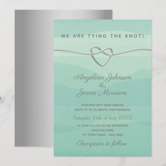 「私たちは愛を結んだ」ウェディングレセプション 招待状 (正面/裏面)