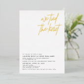 私たちは愛を結んだ 結婚式披露宴のホイル招待状 箔招待状 (立ち正面)