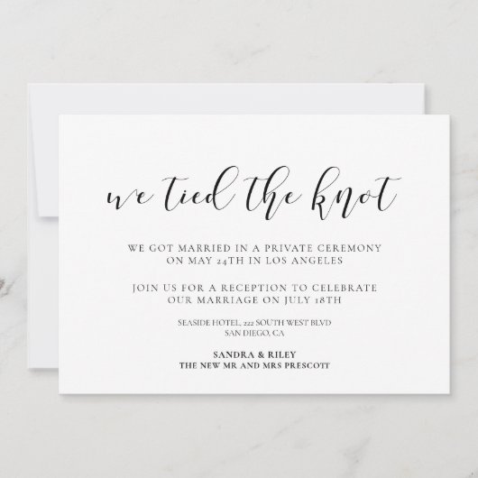 私たちは愛を誓いました エレガントなデザイン発表 招待状 (正面)