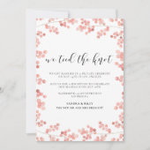 私たちは愛を誓いました ピンクの花の結婚発表 招待状 (正面)